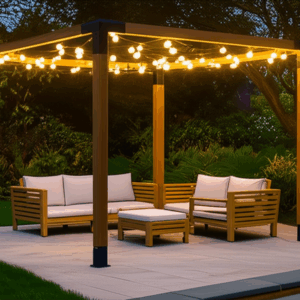 Standard Pergola Evening with Lights