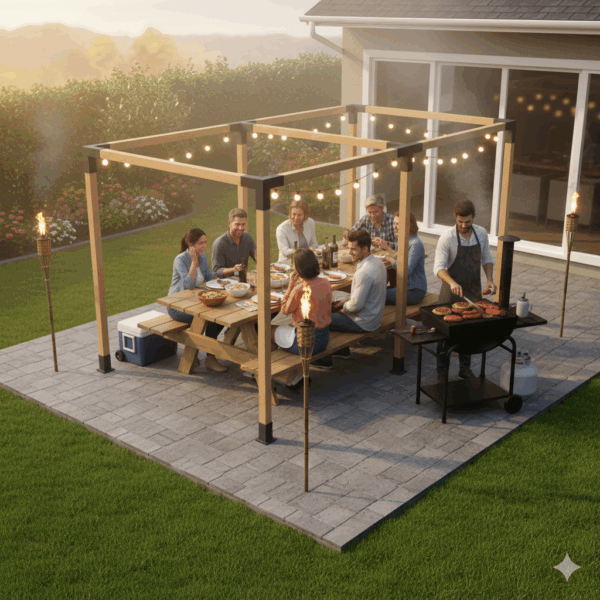 Extended Pergola Kit BBQ