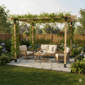 Lean-to Pergola Garden