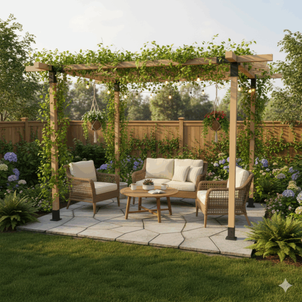 Lean-to Pergola Garden