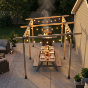 Extended Lean To Pergola